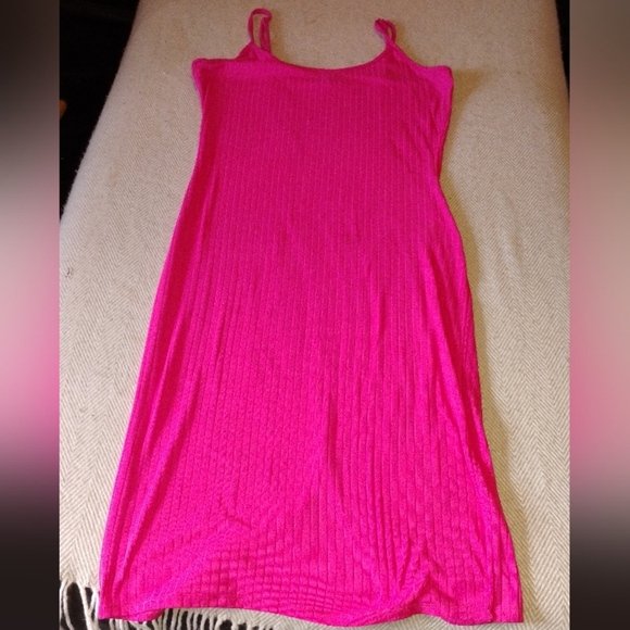 Beautiful Hot Pink Spring/Summer Midi Dress. SZ M/L - Picture 3 of 6